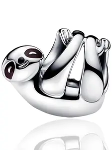 High-Quality Silver-Plated Sloth Pendant, DIY Jewelry Making Kit, Unique Minimalist Design, Perfect for Bracelets and Necklaces