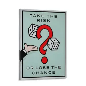 Classic Cartoon Graffiti Canvas Painting ALEC Monopoly Time Is Money Poster for Home Living Room Office Wall Picture Decor Eco-Friendly Material Fade-Resistant UV-Protected Artistic Decoration