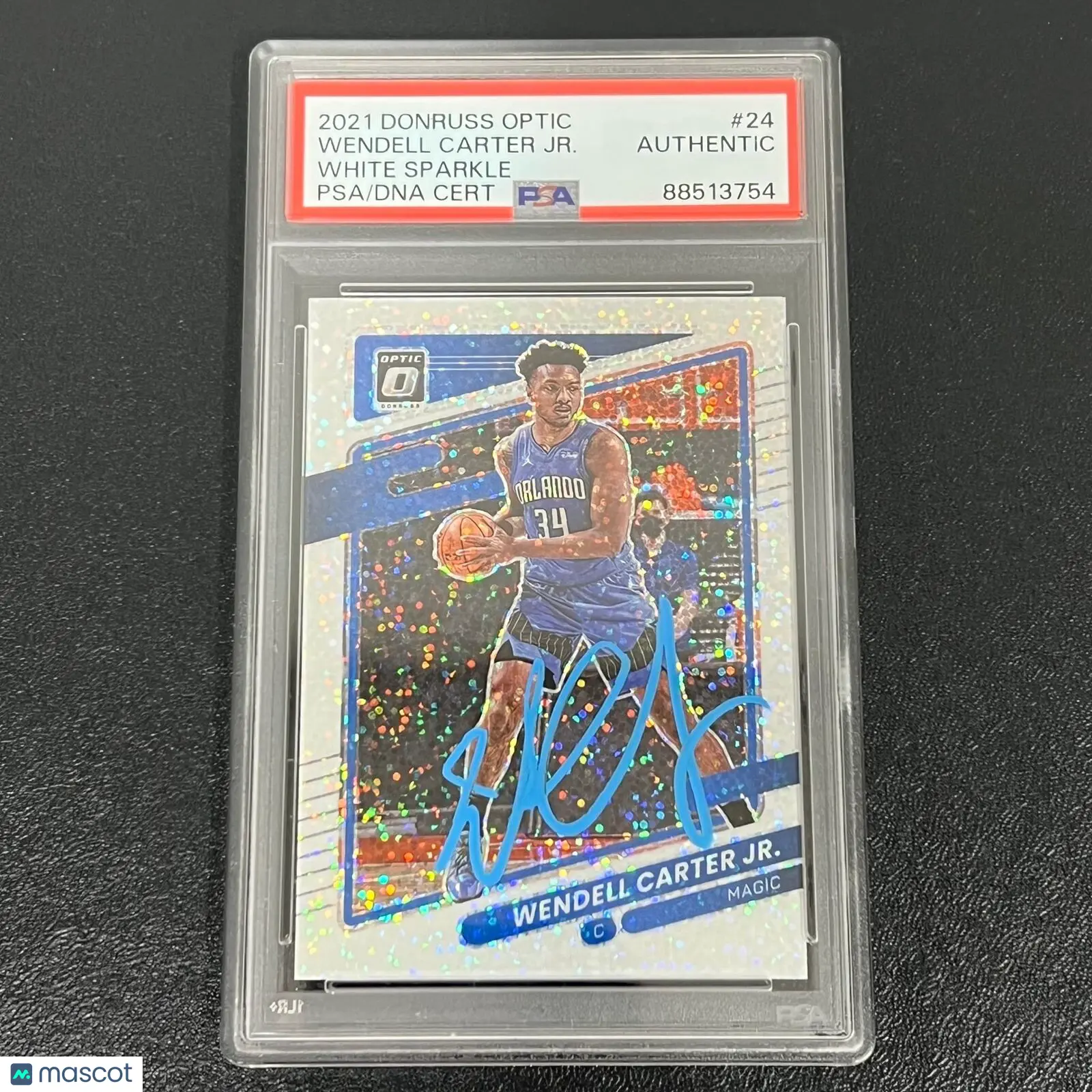 2021-22 Panini Donruss Optic White Sparkle #24 Wendell Carter Jr. Signed card PS