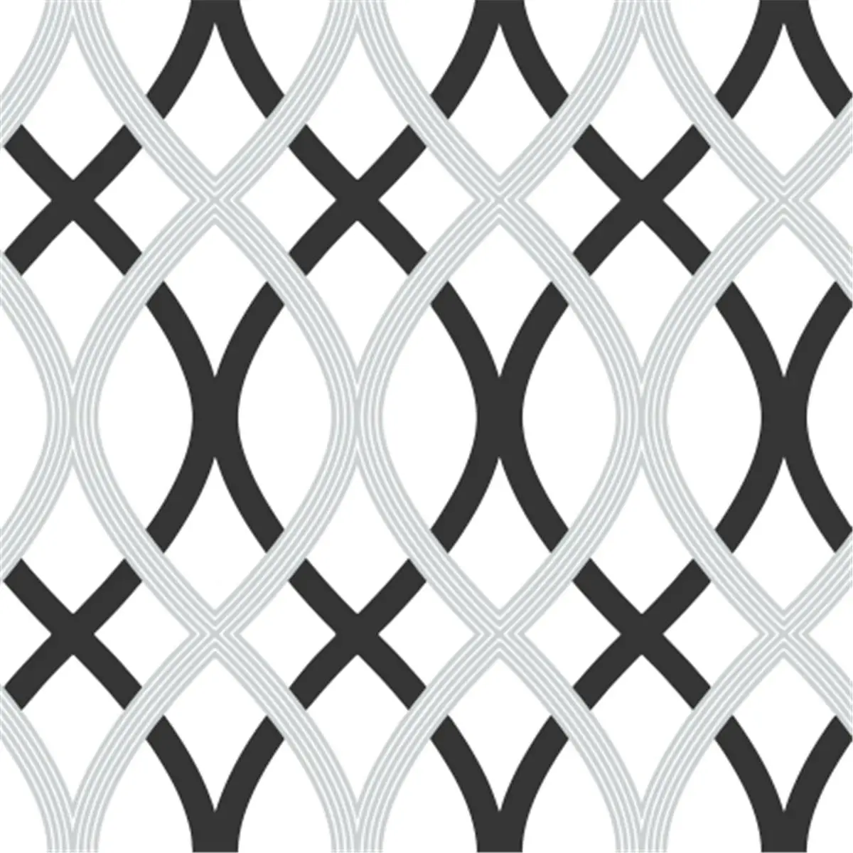 212 MAIN Removable Geometric Grid Printed Self-Adhesive Wallpaper - Blue & Silver, Premium Material, 20.5"x18' Single Roll, Easy-Install Peel-and-Stick, No Sticky Residue for Indoor Home Decor