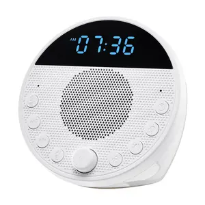 5-in-1 Wireless Adjustable White Noise Digital Clock - 18 Soothing Nature Sounds, 7-Color Night Light, Dual Alarms, Auto-Off Timer, Memory Function, Home Decor Sound Machine for Baby & Adults