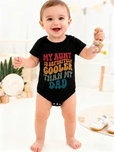 Baby Boys Girls Clothing Newborn Letter Print Short Sleeve Shorts Romper, Comfortable Infant, Perfect for Daily Wear, Baby Clothes Girl