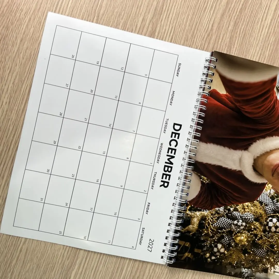 [Hole Horizontal Calendar] Haaalnd 2027 Wall Calendar with Hole, Gift for Football Fans, 2027 Icons Wall Calendar