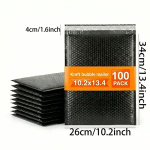 50/100 Pack 10.2x13.4 Inch Bubble Mailers, Self-Seal Padded Shipping Envelopes, Waterproof Tear-Resistant Mailing Bags for Packaging, Clothes & Electronics