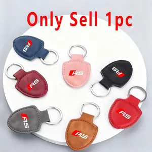 PU Leather Car Logo Keychain for Audi Rs Sline Tt, Durable PU Material, Perfect Gift for Car Enthusiasts & Drivers