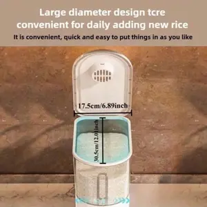 RAINWHISPER (11lb/22lb) Elegant Rectangular Rice Dispenser– Built-In Insect Repellent, Lockable Reusable Plastic With Measuring Cup For Home Kitchen,Upgraded Rice Dispenser With Insect Repellent (11lb/22lb) – Lockable Reusable Plastic, Rectangular Shape &