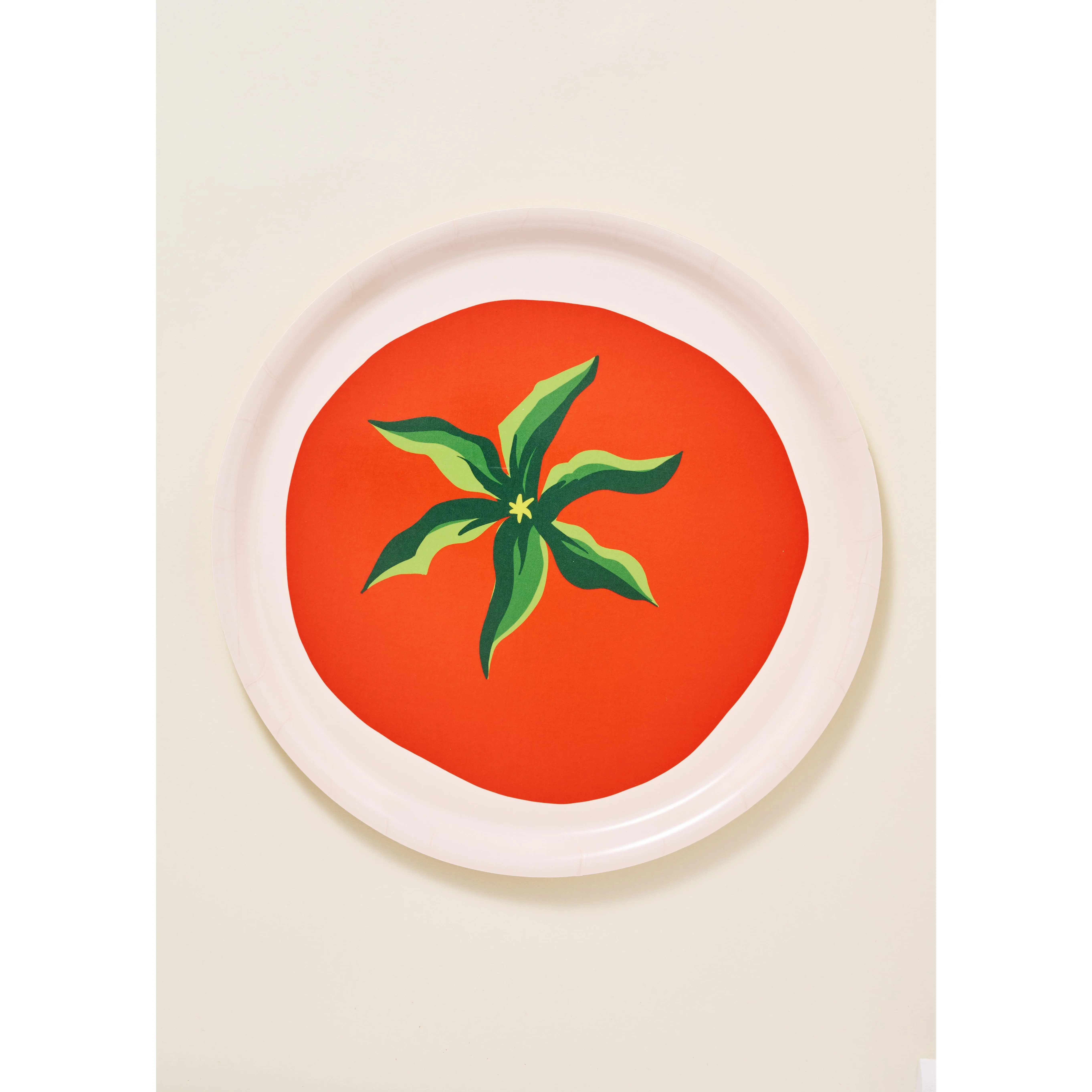 Tomato Bent Birch/Melamine Serving Tray Platter