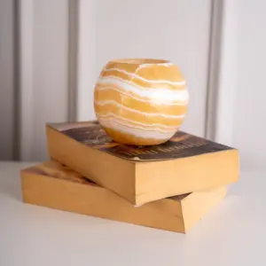 Alabaster Candle Holder - Egyptian Tealight and Votive Candles Holders with Amber Glow for Home Décor Natural Stone Soothing Stability Wedding Bedroom Retro Bedroom Bedroom Bedroom