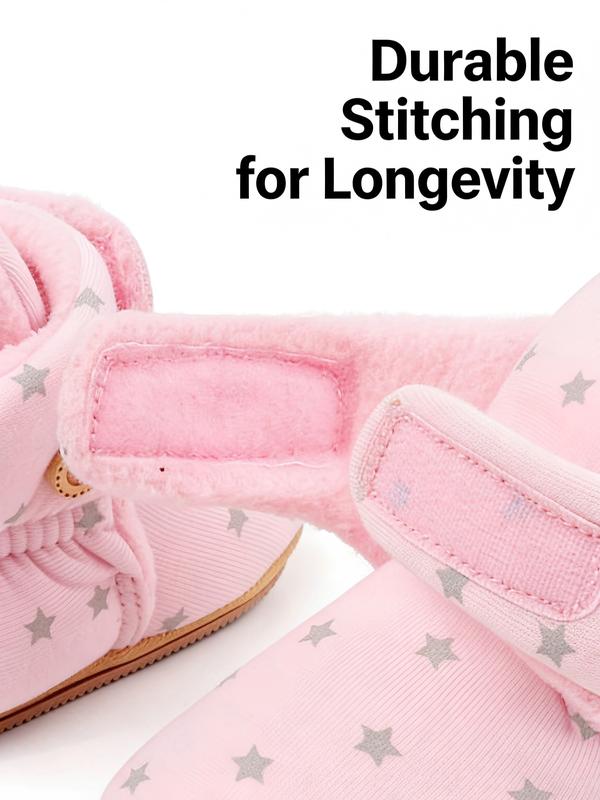 Fleece Baby Booties, Warm Cozy Baby Slippers, Stay On Sock Shoes, Easy to Put on, Unisex Baby Gifts, Soft Non-Slip Adjustable Newborn Boots for Boys and Girls