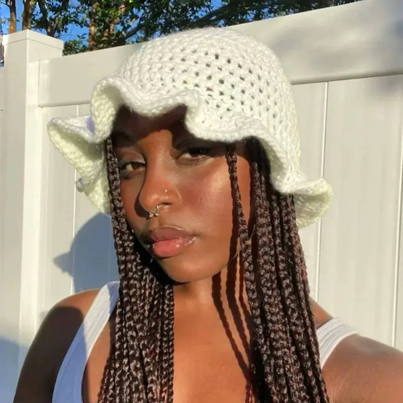 Women's Cute Braided Bucket Hat, Casual Trendy Knit Hat for Fall & Winter, Fashionable Hat for Women & Girls for Daily Wear, Knitted Hat, Fisherman Cap