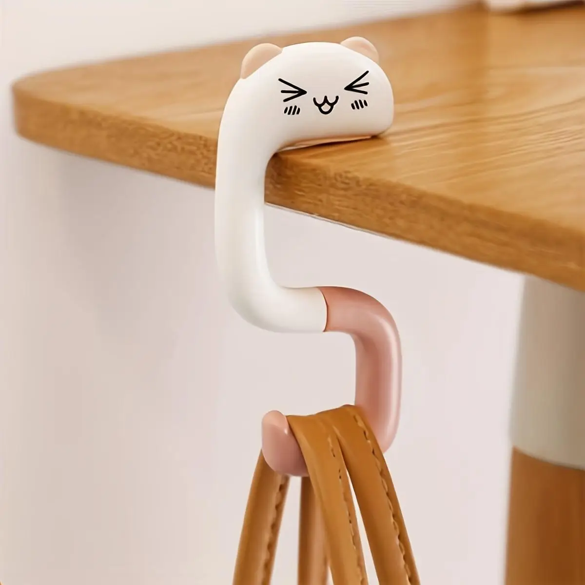 Creative Cute Cat Design Handbag Hanger, Portable Adjustable Desk Handbag Holder, Home Storage Organizer for Living Room Bedroom Bathroom, Home Decor
