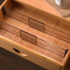 Expandable Drawer Dividers Organizer, Adjustable & Customizable Separators for Clothes, Socks, Underwear, Bedroom Dresser & Kitchen, Pack of 4