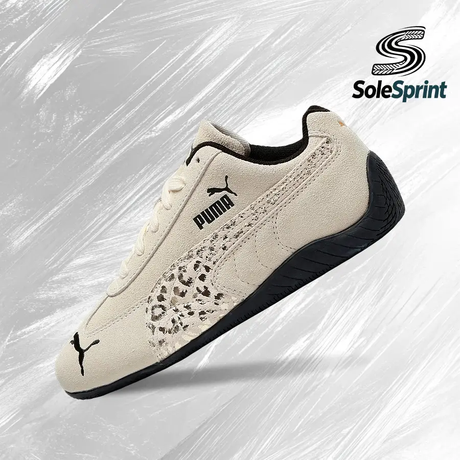 Puma Women's Speedcat Cheetah Sugared (GS) Sneakers - Vintage, Shock-Absorbent Comfort, Spring & Summer-Inspired Running Shoes, Gym & Streetwear Casual Wear, Back to School, Style 404875-01, Female