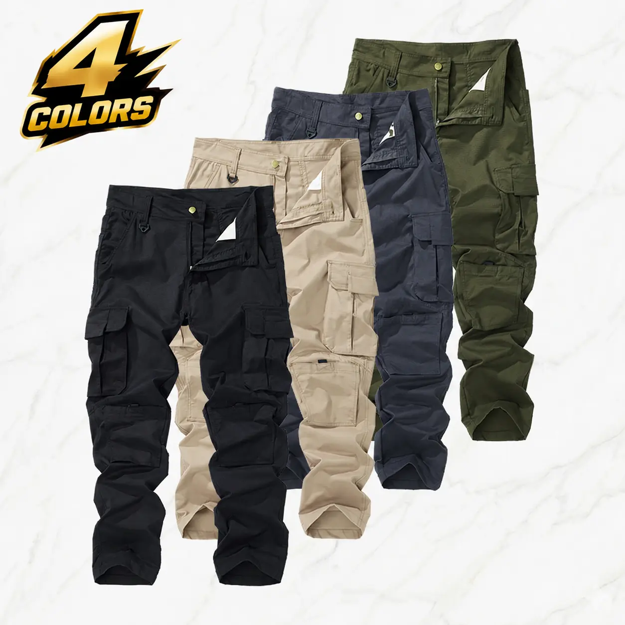 Single item men's cargo pants with multiple pockets. Solid-color casual outdoor long pants. Suitable for everyday wear. Casual venue. Hiking Mountain hiking and camping. Men's Long Pants.Summervibes
