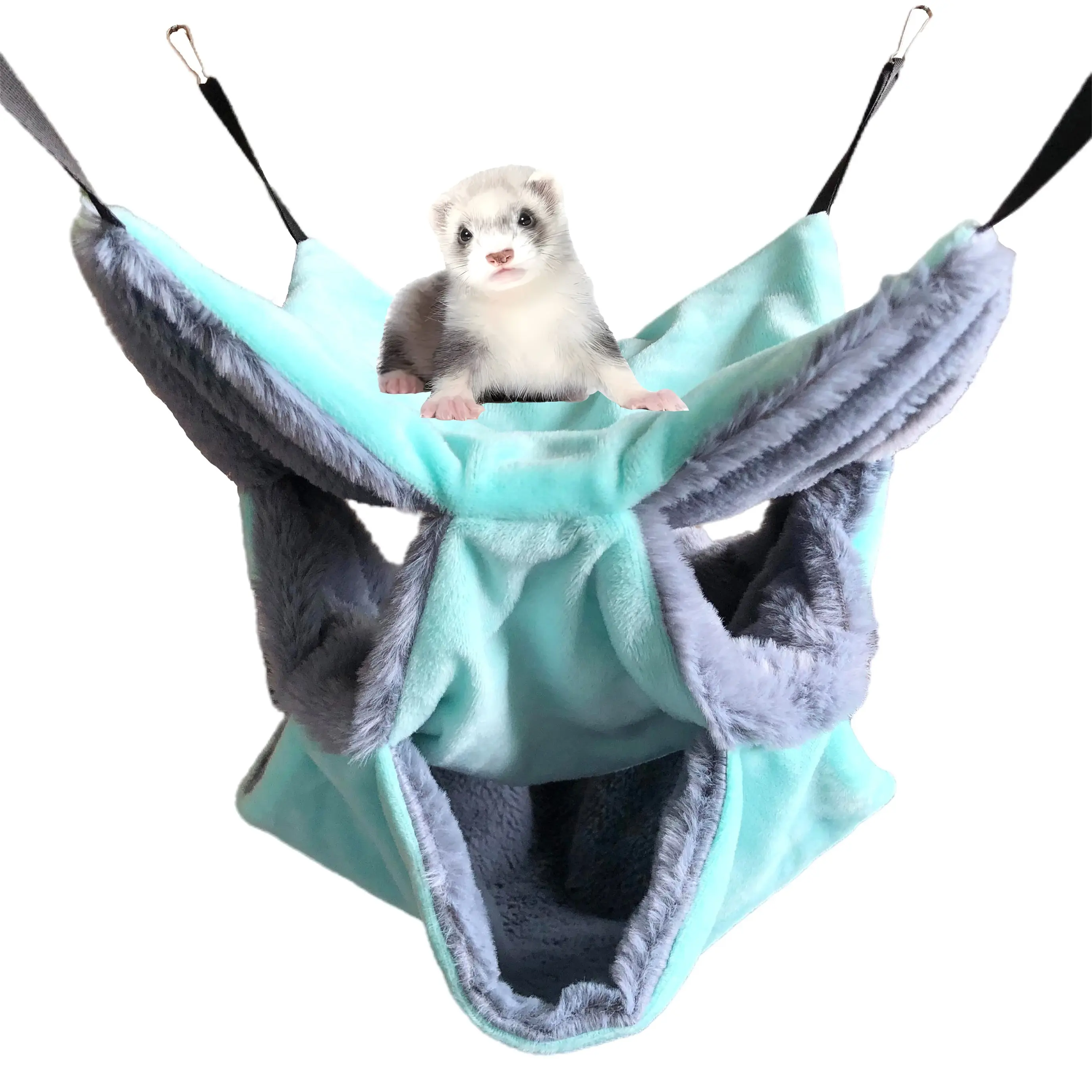 Ferret Rat Triple Bunkbed Hammock Small Animals Soft Plush Cage Hanging Hideout Bed