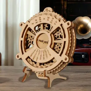 3D Wooden Puzzle Perpetual Calendar Mechanical Gears Toy Building Set Brain Teaser Games Engineering Toys model kits handmade
