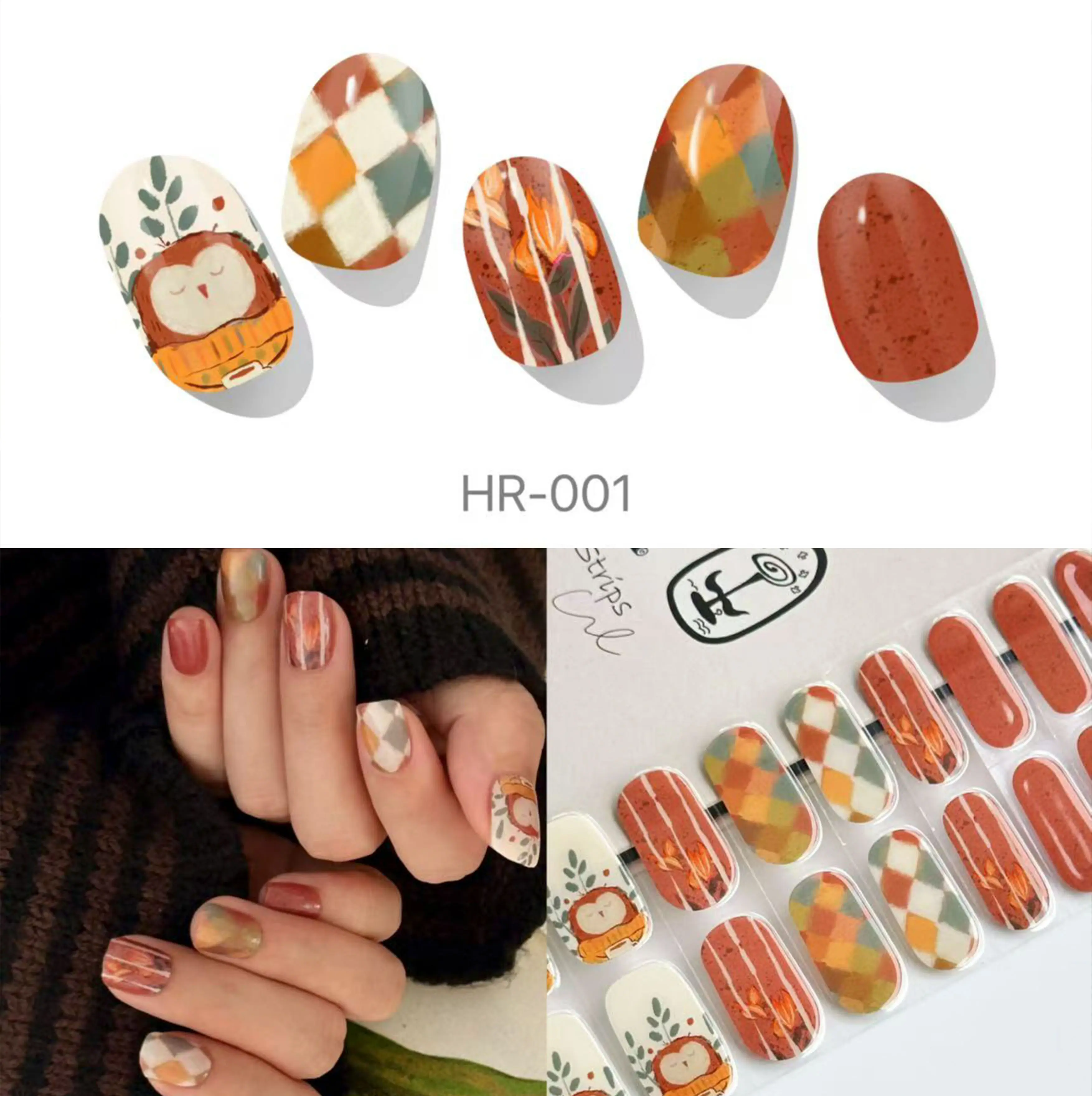 KiWi Semi-Cured UV Gel Nail Strips - Night Owl, 20pcs Wraps for Home DIY Manicure (Beauty & Personal Care, Nail Care Accessory)