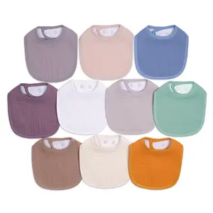 Boys' 10-Pack Cotton Muslin Drooling Bibs with Adjustable Snaps