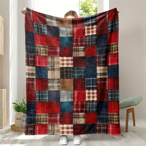 Cozy Vintage Buffalo Plaid Flannel Throw Blanket - Soft & Warm For Couch, Bed, Office, And Travel - Ideal Christmas Or Birthday Gift