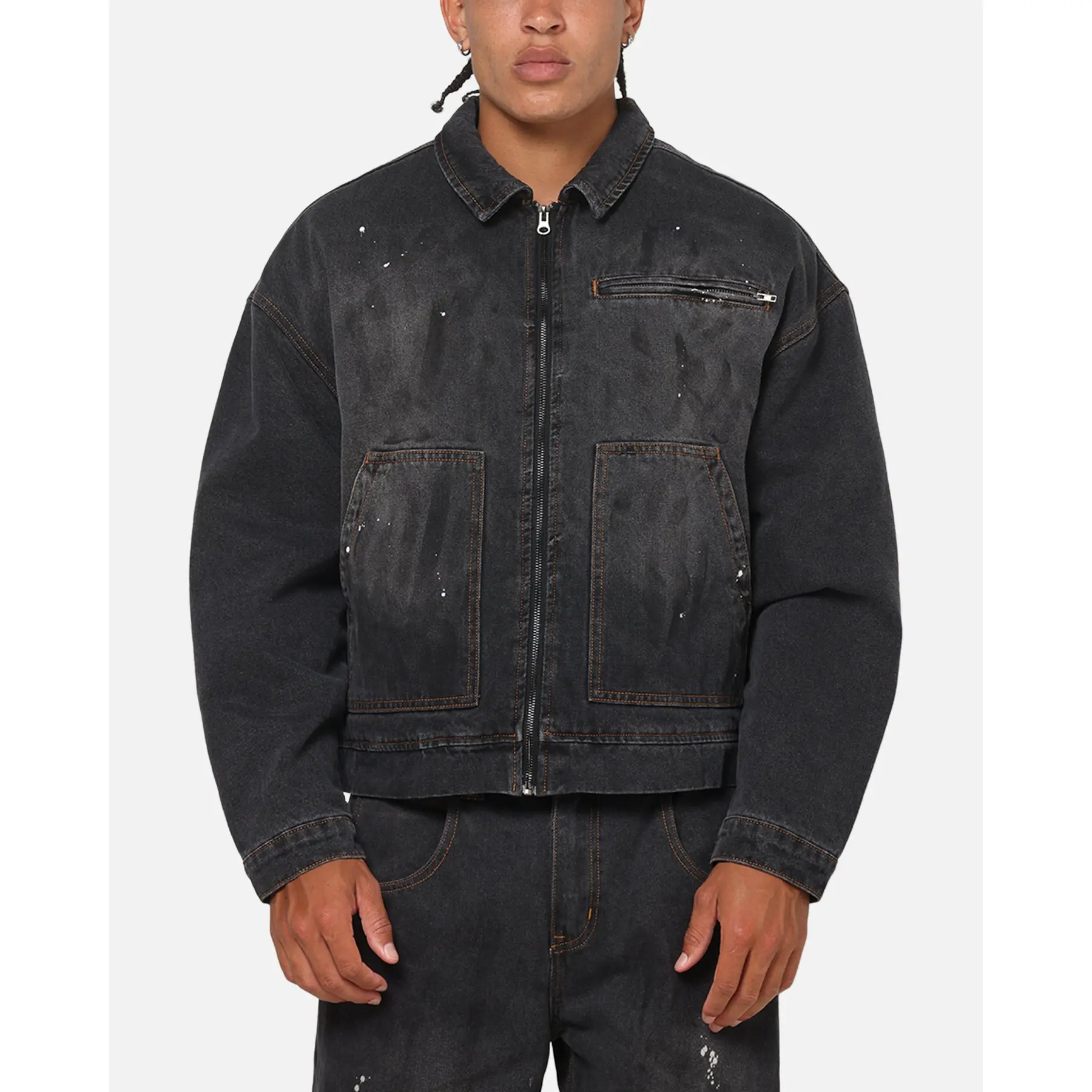 Saint Morta Halo Zip Jacket Smoke Black