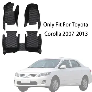 Full Set Nappa PU Leather Car Floor Mat For Toyota Corolla 2007-2013 Front And Rear Cushion Slip-Resistant Wear-Resistant Auto Interior Accessories Automotive Floor Mats