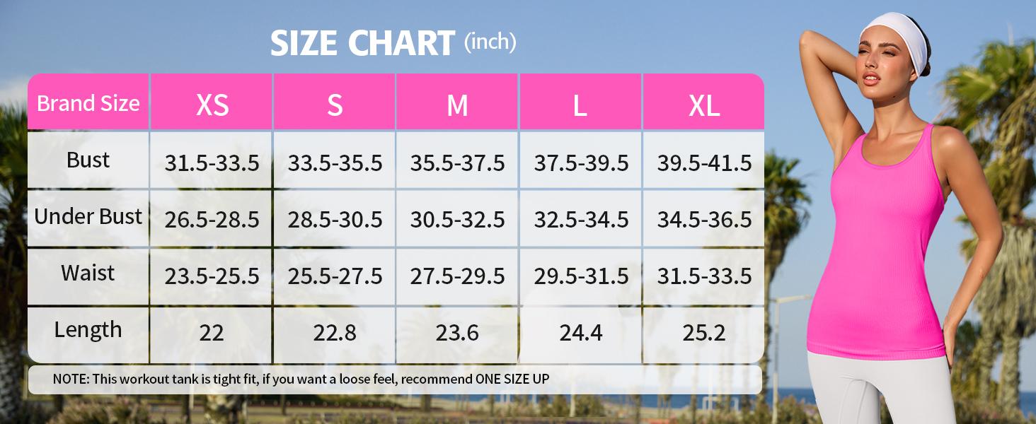 ATTRACO 2 Pack Ribbed Workout Tank Top with Built in Bra for Women Tight Fit Seamless Yoga Top