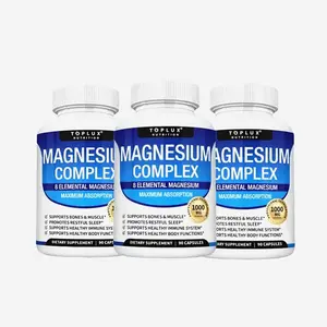 Multi Chelated Magnesium 1000mg Capsules, Daily Energy & Recovery Nutrition for Busy Adults & Sports Practitioners, Non-GMO & Vegan, 90 Capsules  Magnesium Complex 5-Bottle Set 525mg Elemental Supplement with 9 Forms for Easy Absorption