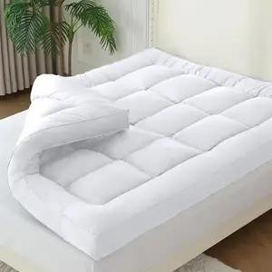 [1000GSM Extra Thick Mattress Topper] Plush Cooling Pillowtop Mattress Pad with Deep Elastic Pocket, Overfilled Down Alternative Filling, Soft Foldable Mattress Cover for Sleeping - King Size