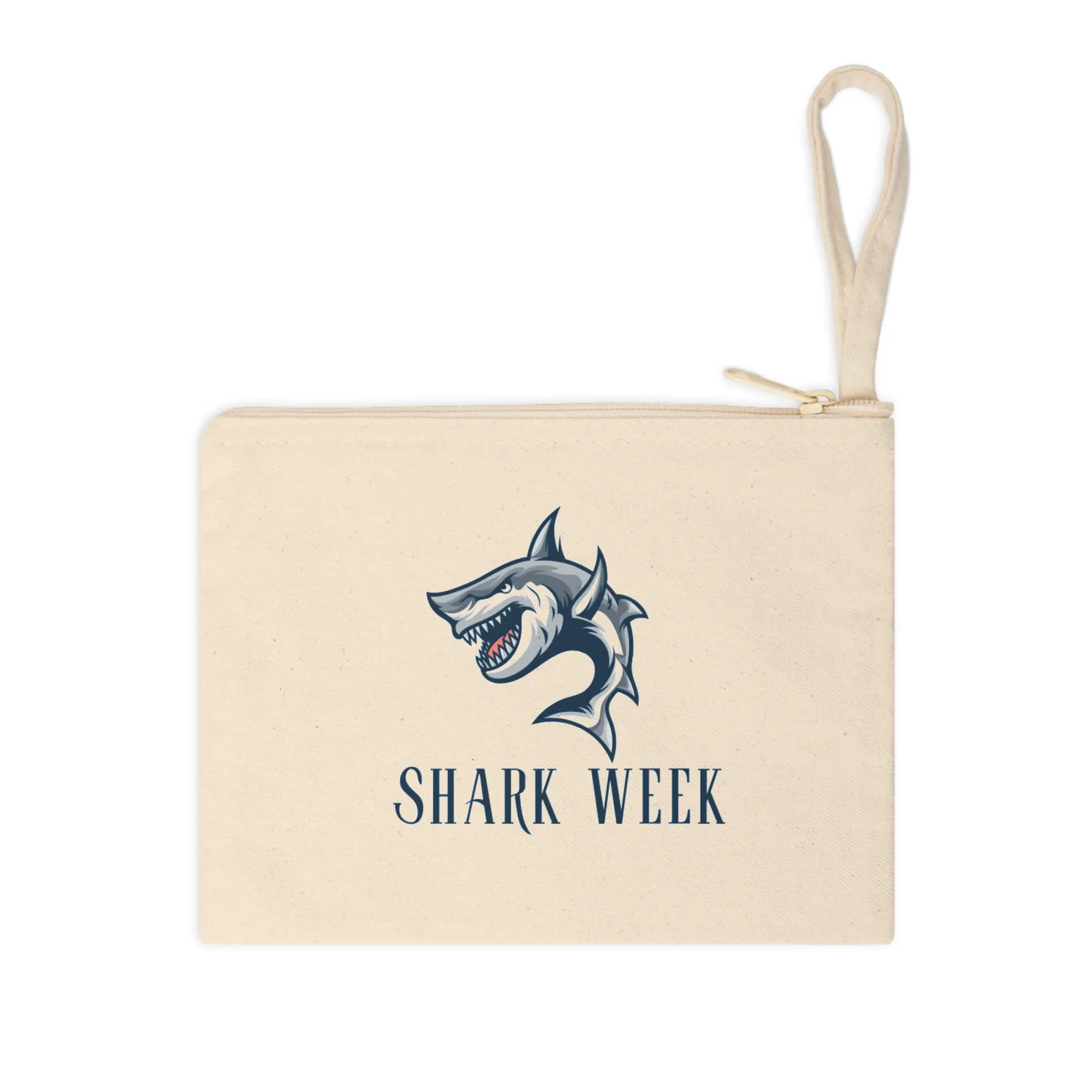 Shark Week Accessory Pouch - Fun Zipper Bag for Shark Lovers, Ideal for Summer Vacations, Beach Trips, Back to School, Gifts