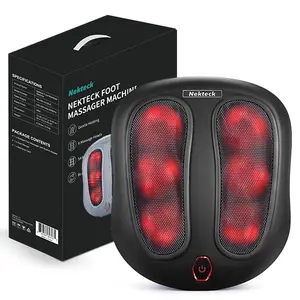 Nekteck Foot Massager with Heat, Shiatsu Heated Electric Kneading Foot Massager Machine for Plantar Fasciitis, Built-in Infrared Heat Function Nekteck Foot Massager with Heat, Shiatsu Heated Electric Kneading Foot Massager Machine for Plantar Fasciitis, Built-in Infrared Heat Function