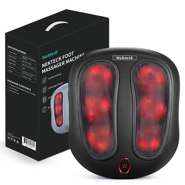 Nekteck Foot Massager with Heat, Shiatsu Heated Electric Kneading Foot Massager Machine for Plantar Fasciitis, Built-in