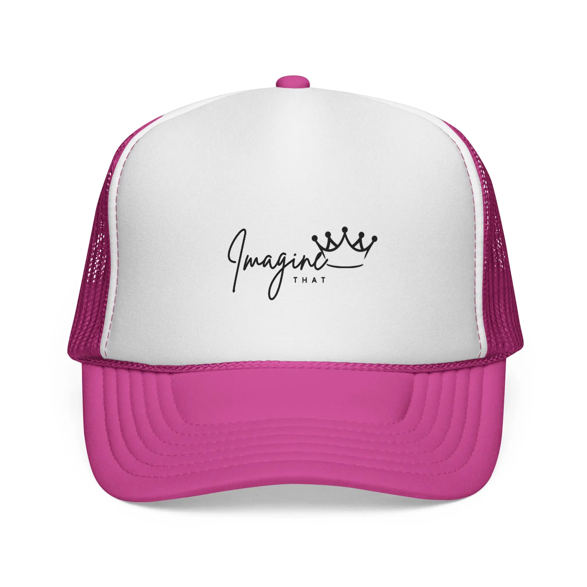 Imagine That Script Crown Trucker Cap | Embroidered Logo Mesh Hat