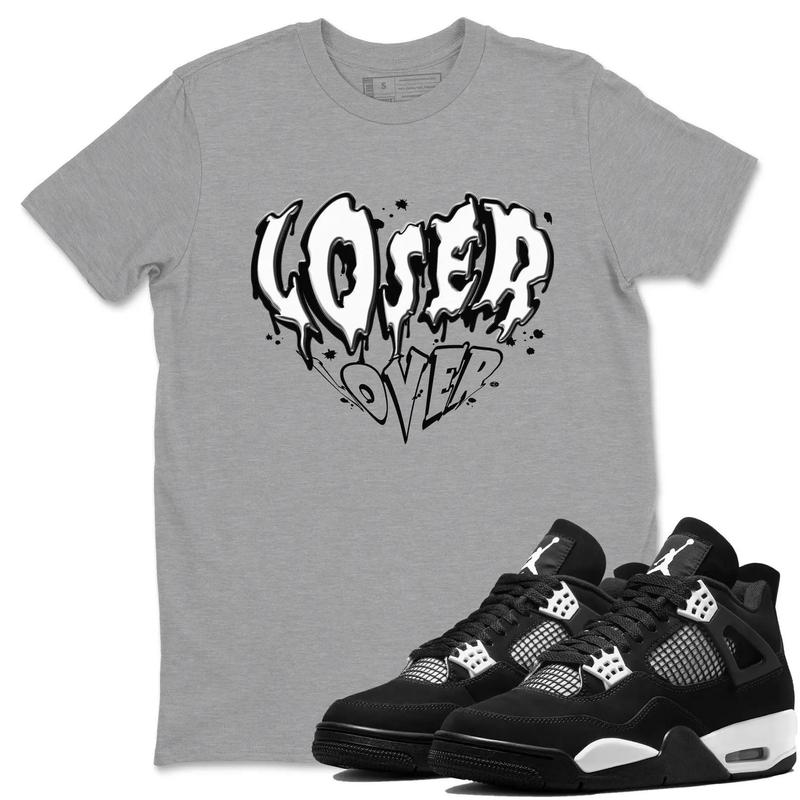 Unisex T-shirt to match Jordans 4 Retro White Thunder - Melting Loser Lover. 100% Cotton for Casual Wear. Comfortable Summer Unisex T-Shirt to match Jordan Sneaker. Streetwear Style. urban outfitters