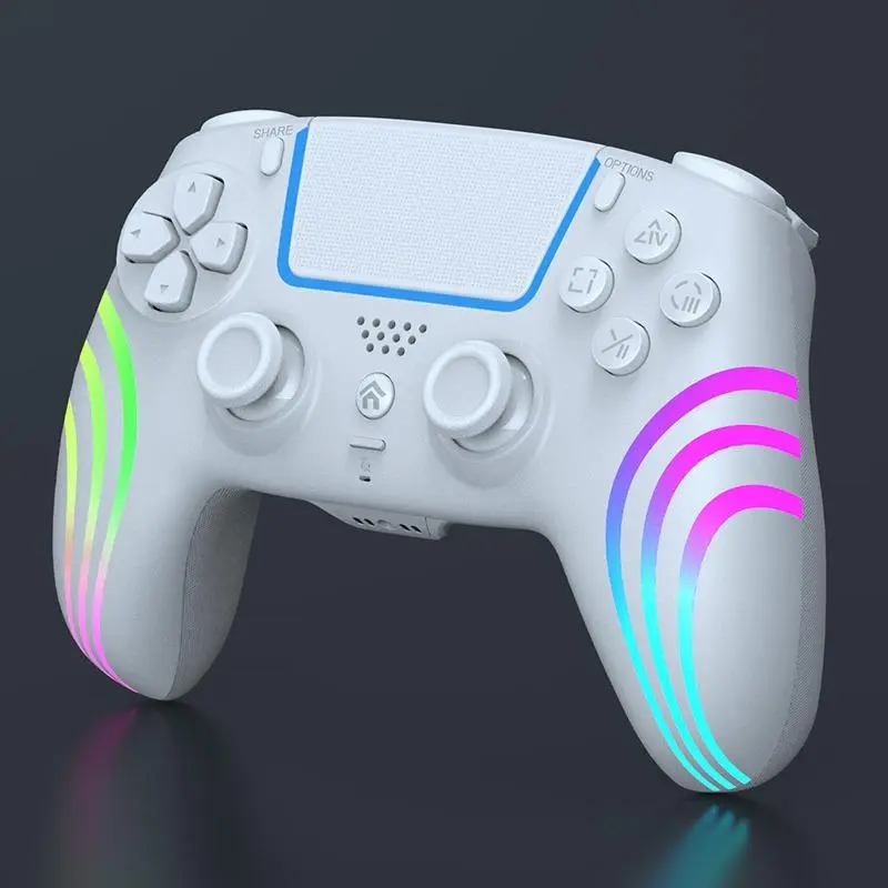 Anti-Stick Drift Hall Effect Wireless Game Controller for PS5 Pro/PC, Multiplatform Gaming Accessories with Turbo Macro, 6-Axis Gyroscope, Dual-Vibe, 3-Mode RGB Lighting, 1000mAh Battery, Programmable M1/M2 Keys, 3.5mm Jack, Wired USB Mode