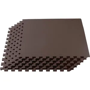 3/8" Thick Multipurpose EVA Foam Exercise Floor Mat, Interlocking Tiles, Anti-Fatigue for Home or Gym