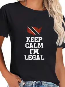100% Cotton Keep Calm I'm Legal ~ Funny T-Shirt Trinidad & Tobago Flag T-Shirt