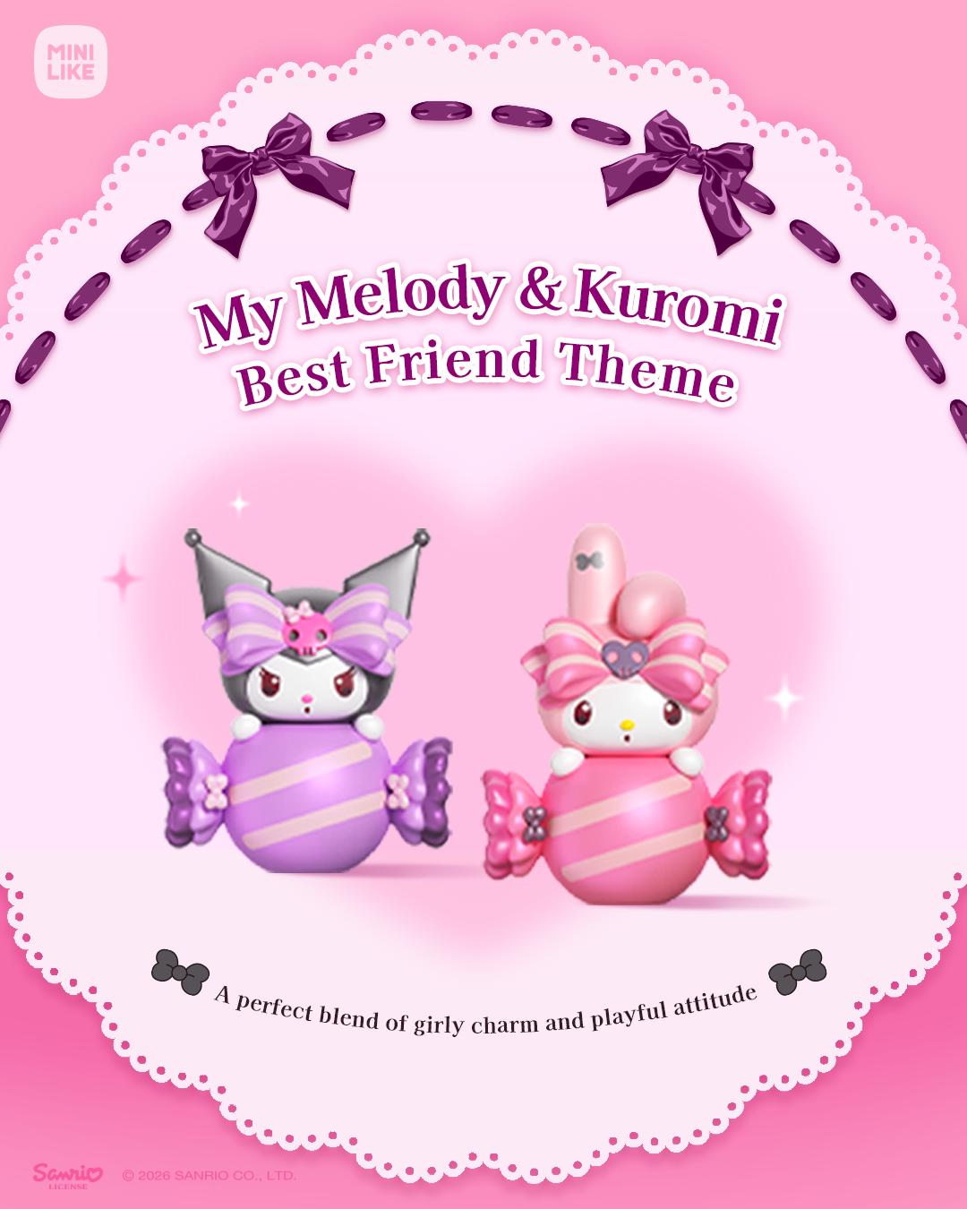 Sanrio My Melody Kuromi Blind Box Sweetheart Series Cute Kawaii Mini Figures Collectible Gift Toy