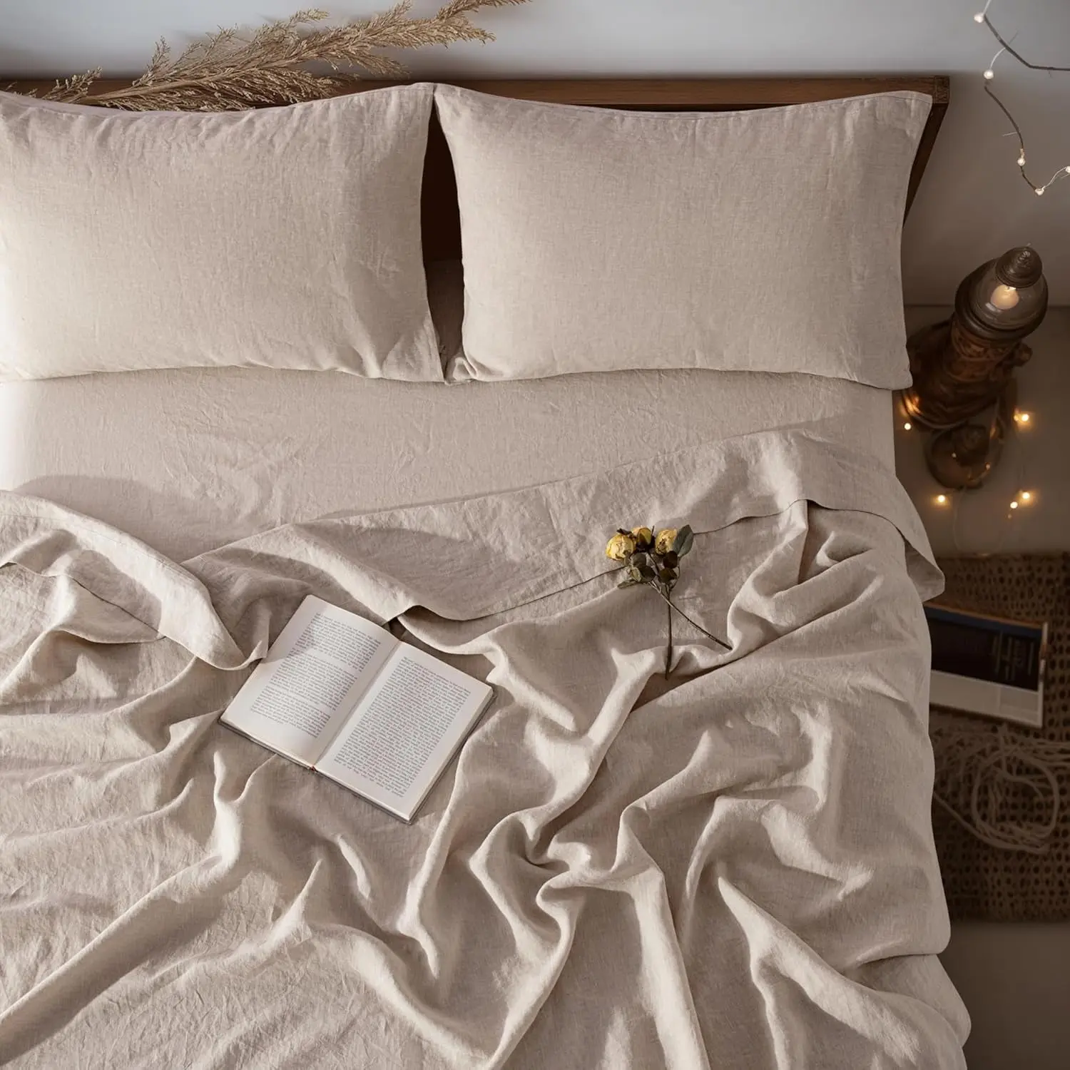 100% Linen Sheets - Full Size - 4 Piece Set - 16" Deep Pocket