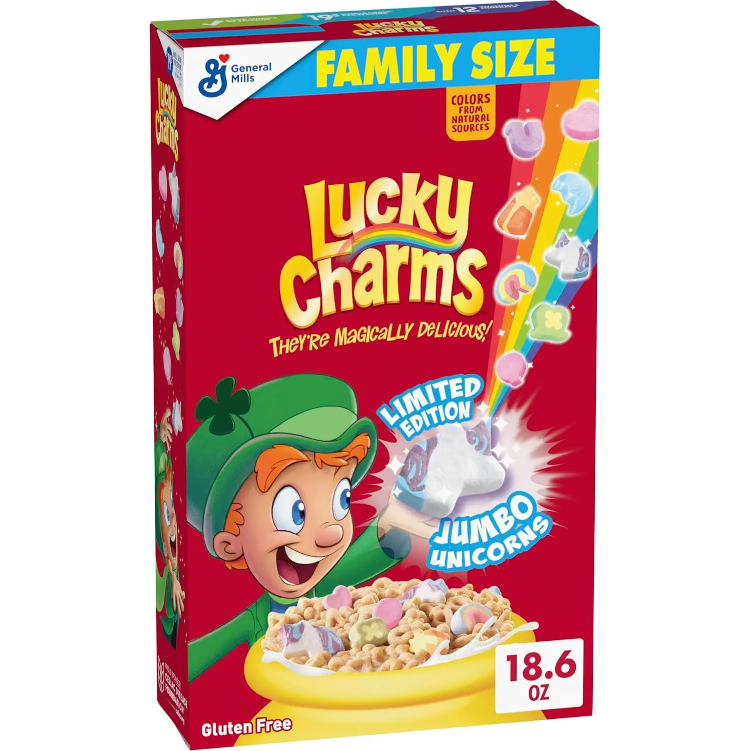 Lucky Charms Gluten Free Cereal with Marshmallows, Family Size, 18.6 oz