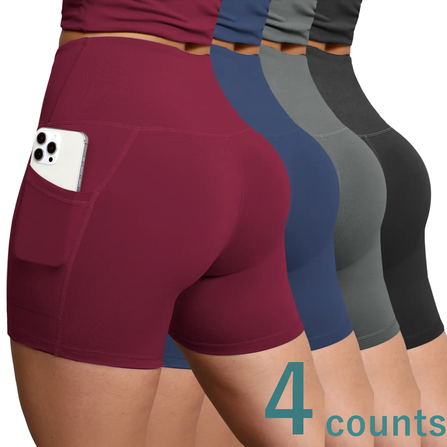 Black + Dark Gray + Navy Blue + Burgundy Red