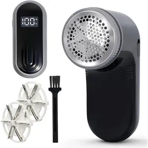 Fabric  | Lint Remover with Digital Display, 6-Leaf  Electric Lint  for Clothes, Sweaters, Furniture - 9000 RPM USB-C Rechargeable, Safe for  Fabrics