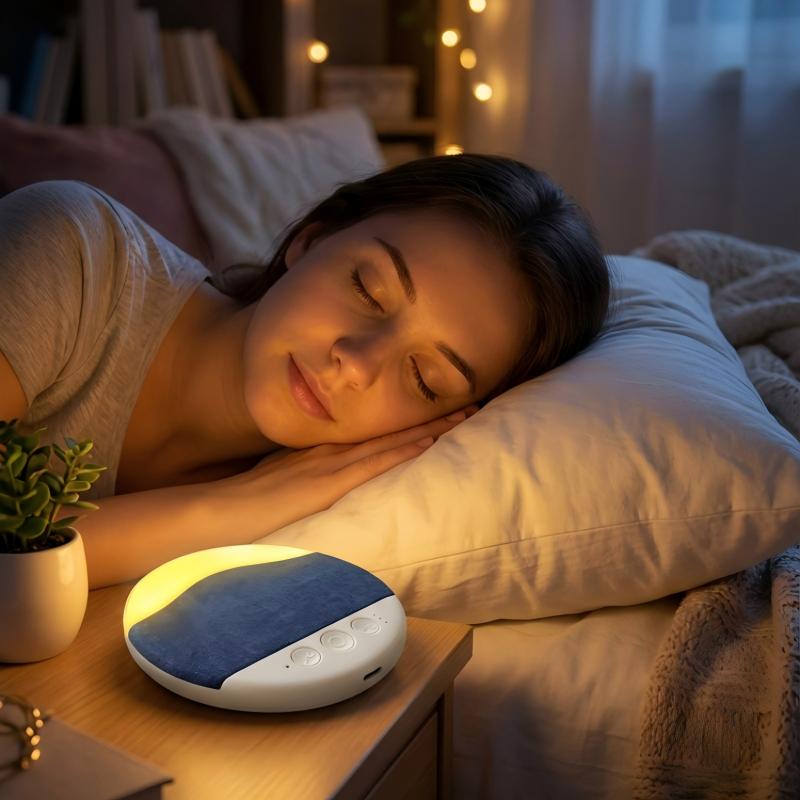 ZIZI SAUCE Ultra-Thin Bluetooth Pillow Speaker with Small Night Light white noise Bluetooth 6.0  Compatible with Android & iOS，Soft Immersive Sound Field, Air Conduction Audio Design, Pillow Speaker for Bedtime Music& Audiobooks, Sleep Sound,Portable