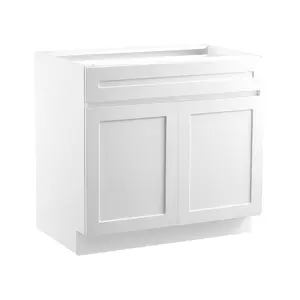 summervibes VEVOR White Shaker Base Cabinet with Drawer, 30-Inch Unassembled Drawer Base Cabinet, 30 Wx 24 Dx 34.5 H Ready to Assemble Cabinet with Soft-Close Doors and Adjustable Shelf, for Home Office