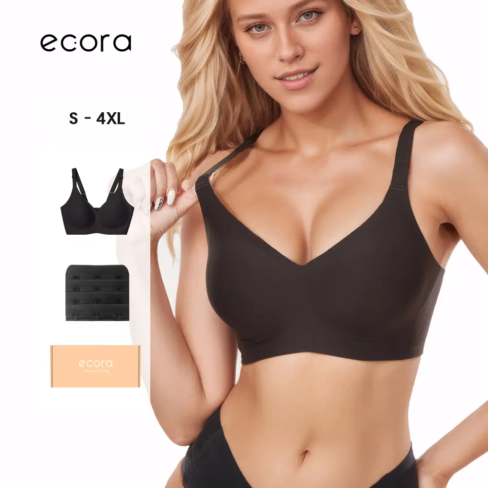 ecora | Simply Soft Seamless Bra, Push-up Bra, Cloud-like,Ultra Soft and Moisture Fabrics Bra, Womenswear Comfort Basic