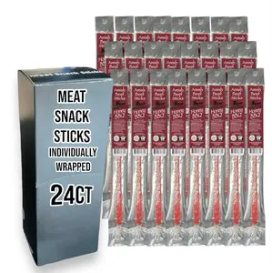 Beef Snack Sticks - Honey Bbq - 24 Individually Wrapped - Amish Beef Sticks
