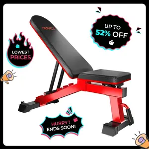 RELIFE Adjustable Weight Bench Workout, 80-Degree Decline Sit-Up Bench for a Full-body Workout, Squat Rack Fitness  Exercise Equipment for Home Gym