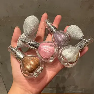 Pumpkin Shaped Highlighter Powder, 1 Count Shimmering Radiant Shimmer Makeup Powder for Face & Body, Multifunctional Makeup Products for Party Stage Performance, Matte Shimmer Glitter