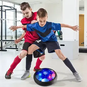 Blue LED Light Football Toy, Indoor Outdoor Air Floating Cushion Ball Game, Children Gift for Boys Girls Unisex Appeal Party Interaction, Interactive Play, Kids Plaything