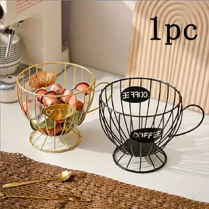 Coffee Capsule Cup Shaped Storage Rack, 1 Count Modern Metal Hollow Out Coffee Capsule Holder, Space Saving Display Rack for Coffee Shop Office Home Bar, Coffee Bar Accessories