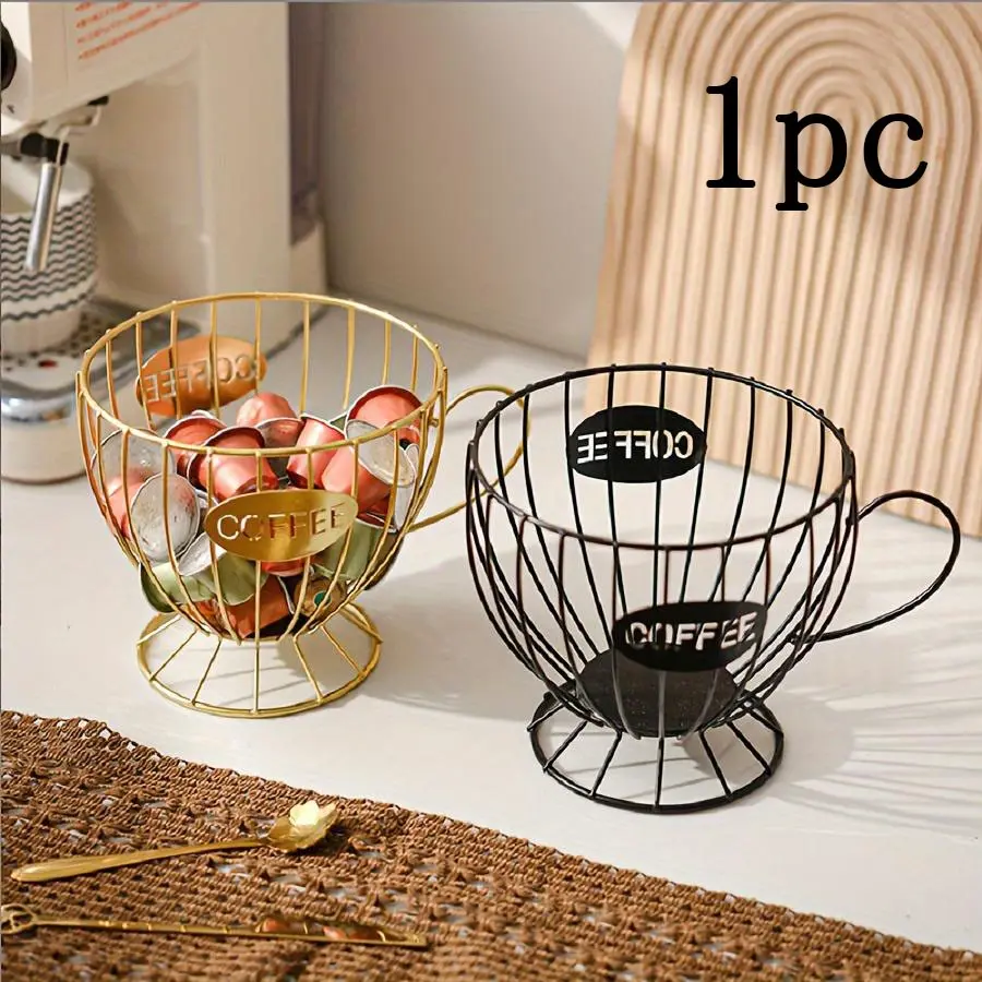 Coffee Capsule Cup Shaped Storage Rack, 1 Count Modern Metal Hollow Out Coffee Capsule Holder, Space Saving Display Rack for Coffee Shop Office Home Bar, Coffee Bar Accessories, Coffee Station Accessories